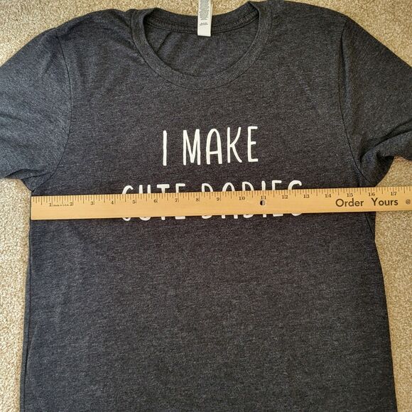 Bella Canvas T shirt Womens Size Sm Gray I Make Cute Babies New Mom Soft… - Picture 3 of 7